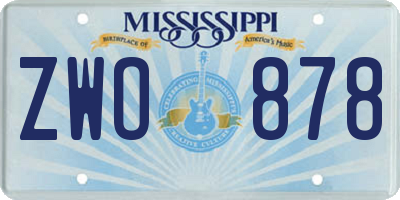 MS license plate ZWO878