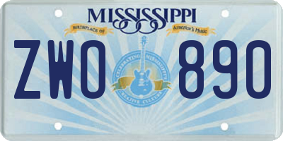 MS license plate ZWO890