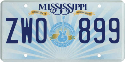 MS license plate ZWO899