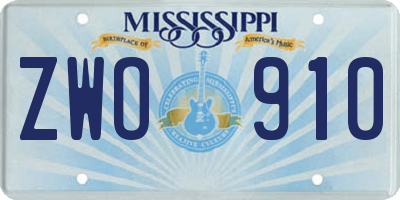 MS license plate ZWO910