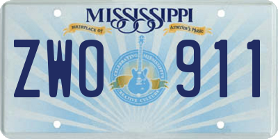MS license plate ZWO911