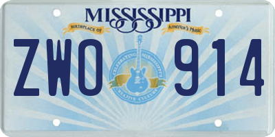 MS license plate ZWO914