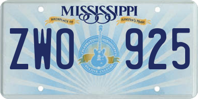 MS license plate ZWO925