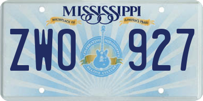 MS license plate ZWO927