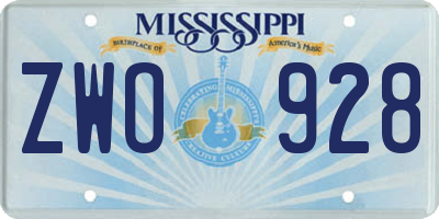 MS license plate ZWO928