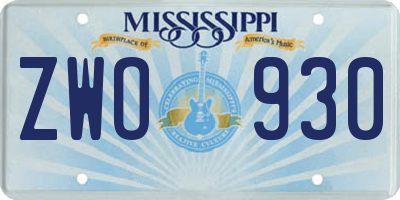 MS license plate ZWO930