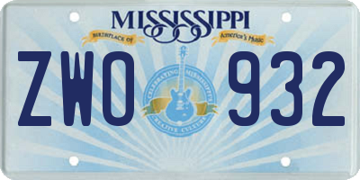 MS license plate ZWO932