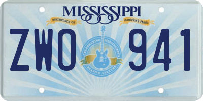 MS license plate ZWO941