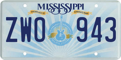 MS license plate ZWO943
