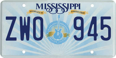 MS license plate ZWO945
