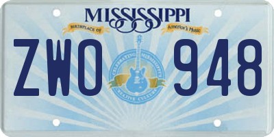 MS license plate ZWO948