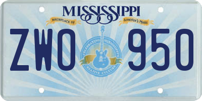 MS license plate ZWO950