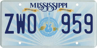 MS license plate ZWO959