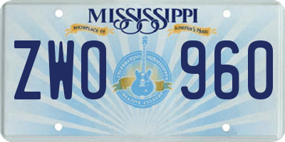MS license plate ZWO960