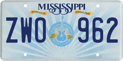 MS license plate ZWO962