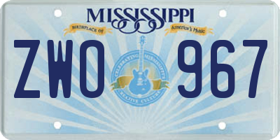 MS license plate ZWO967