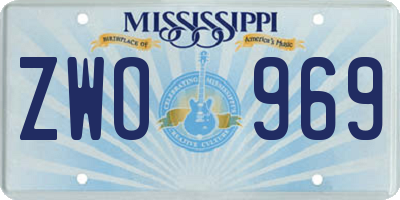 MS license plate ZWO969