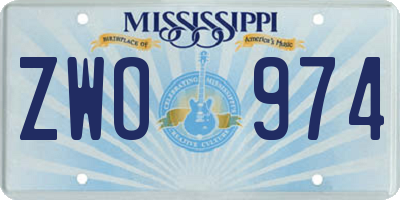 MS license plate ZWO974