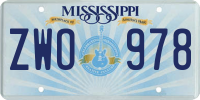 MS license plate ZWO978