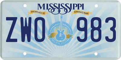 MS license plate ZWO983