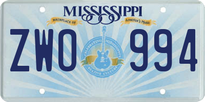 MS license plate ZWO994