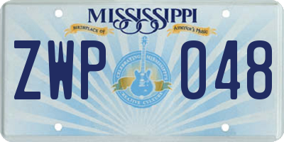 MS license plate ZWP048