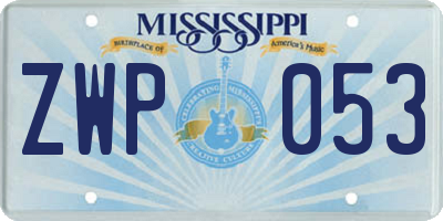 MS license plate ZWP053