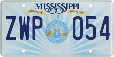 MS license plate ZWP054