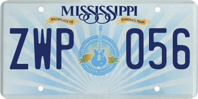 MS license plate ZWP056