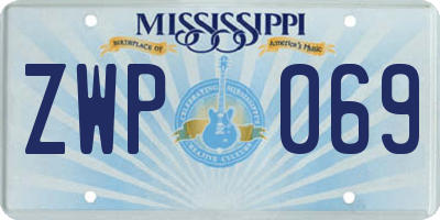 MS license plate ZWP069