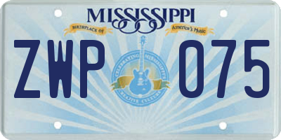 MS license plate ZWP075