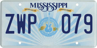 MS license plate ZWP079