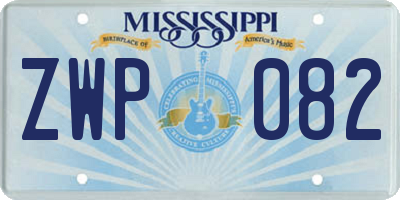 MS license plate ZWP082