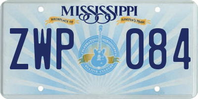 MS license plate ZWP084