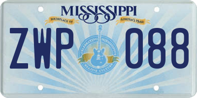 MS license plate ZWP088