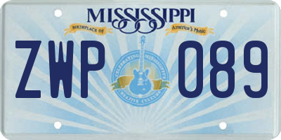 MS license plate ZWP089