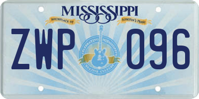 MS license plate ZWP096