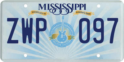 MS license plate ZWP097