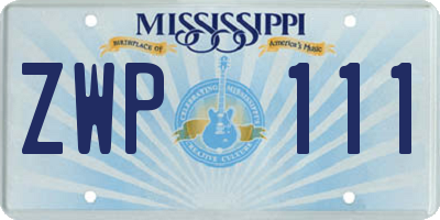 MS license plate ZWP111