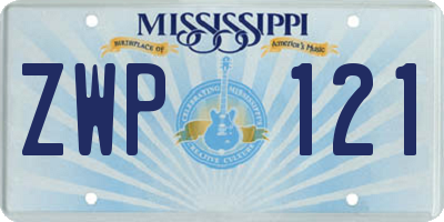 MS license plate ZWP121