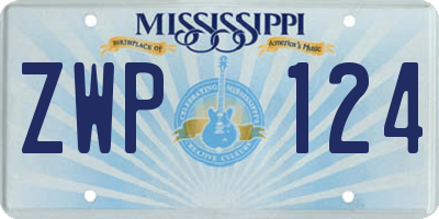 MS license plate ZWP124