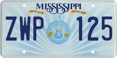 MS license plate ZWP125
