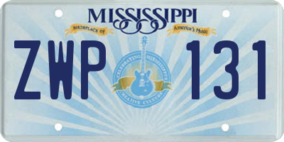 MS license plate ZWP131