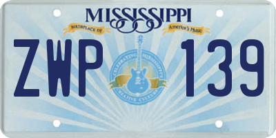 MS license plate ZWP139