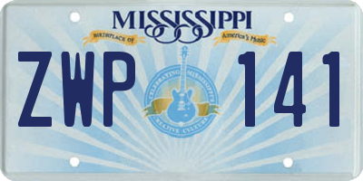 MS license plate ZWP141