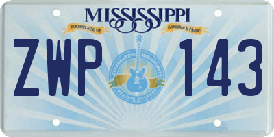 MS license plate ZWP143