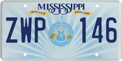 MS license plate ZWP146