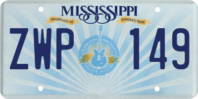 MS license plate ZWP149