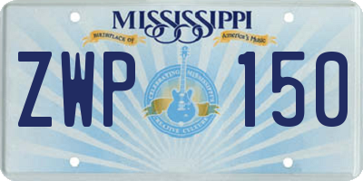 MS license plate ZWP150