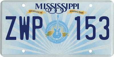 MS license plate ZWP153